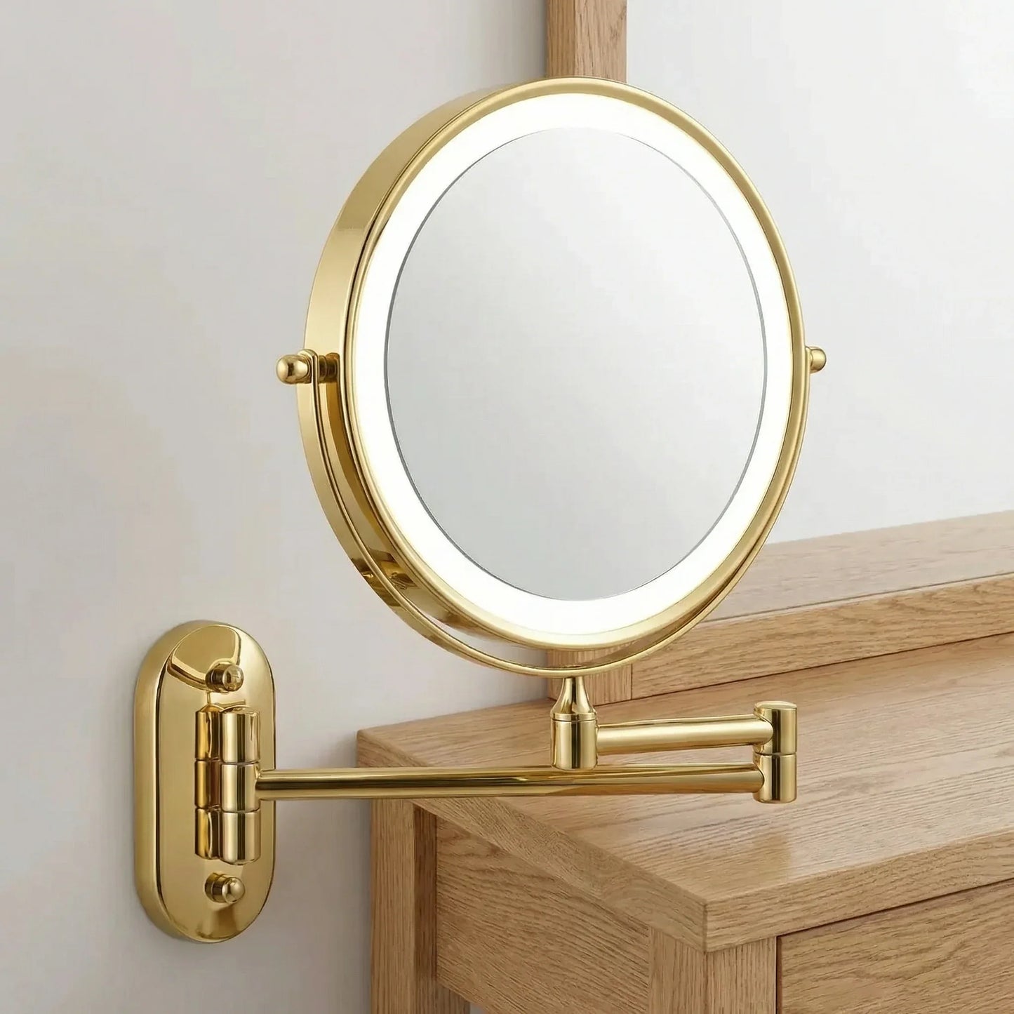 Lumio Gold LED Retractable Vanity Mirror