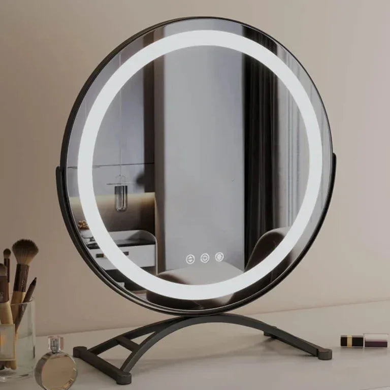 LumaGlow Luxury Gold LED Mirror