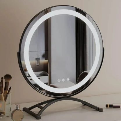 LumaGlow Luxury Gold LED Mirror