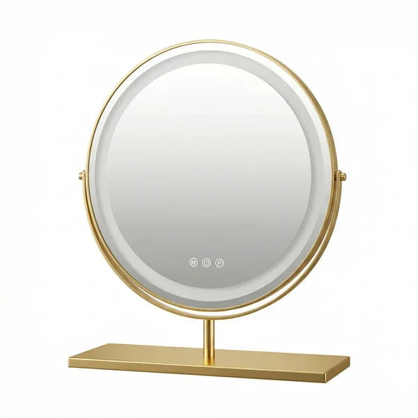 Luxury Circular Gold LED Vanity Mirror