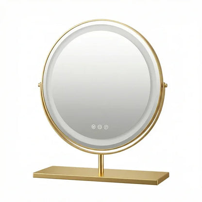 Luxury Circular Gold LED Vanity Mirror