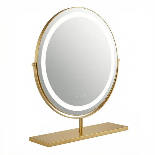 Luxury Circular Gold LED Vanity Mirror