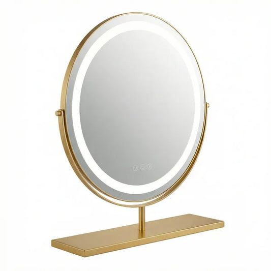 Luxury Circular Gold LED Vanity Mirror