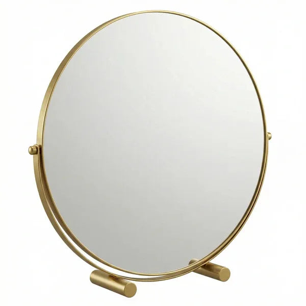 Elegant Gold Rotating Tabletop Vanity Mirror