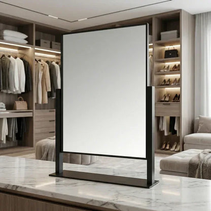 Minimalist Matte Black Professional Tabletop Mirror