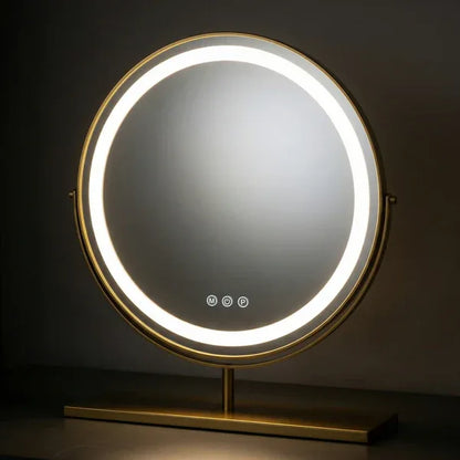 Luxury Circular Gold LED Vanity Mirror