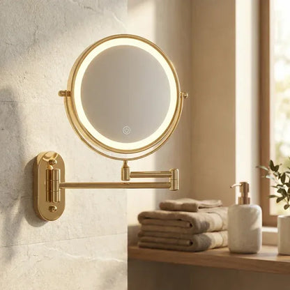 Lumio Gold LED Retractable Vanity Mirror