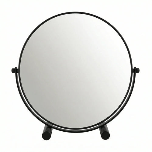 Minimalist Black Round Studio Table Mirror