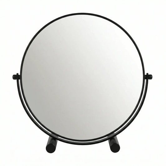 Minimalist Black Round Studio Table Mirror