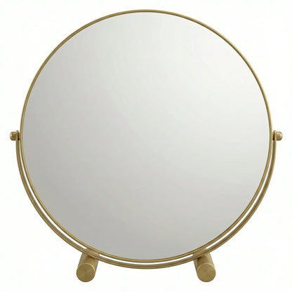 Elegant Gold Rotating Tabletop Vanity Mirror