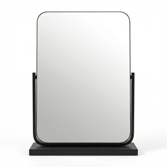 Elegant Matte Black Rotating Vanity Mirror