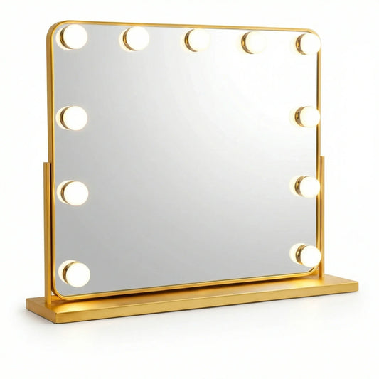 Elegant Gold Hollywood LED Makeup Mirror