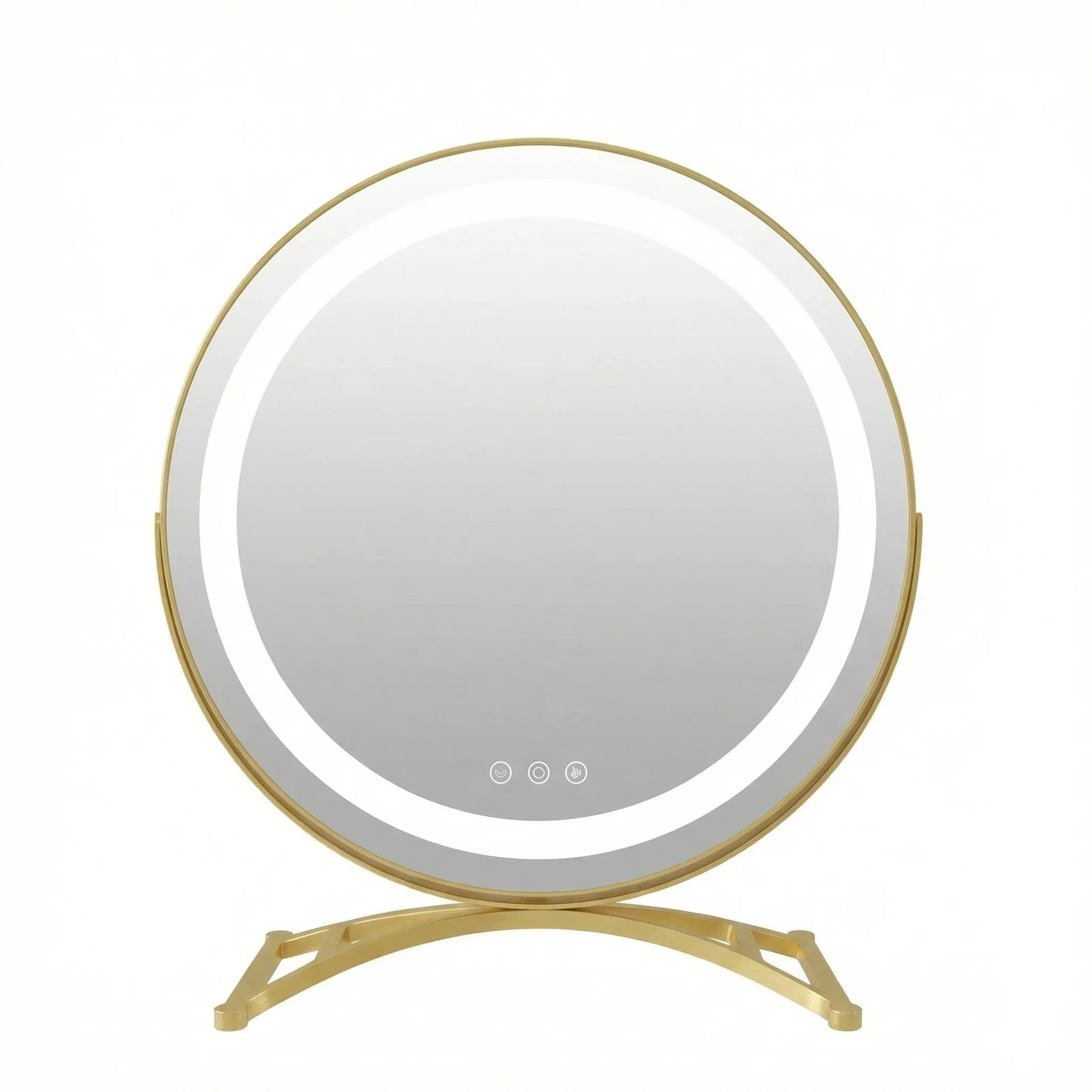 LumaGlow Luxury Gold LED Mirror