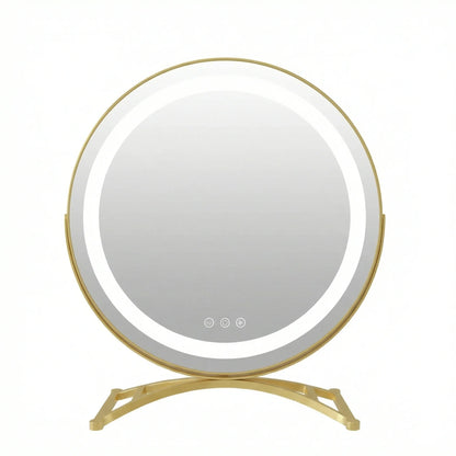 LumaGlow Luxury Gold LED Mirror