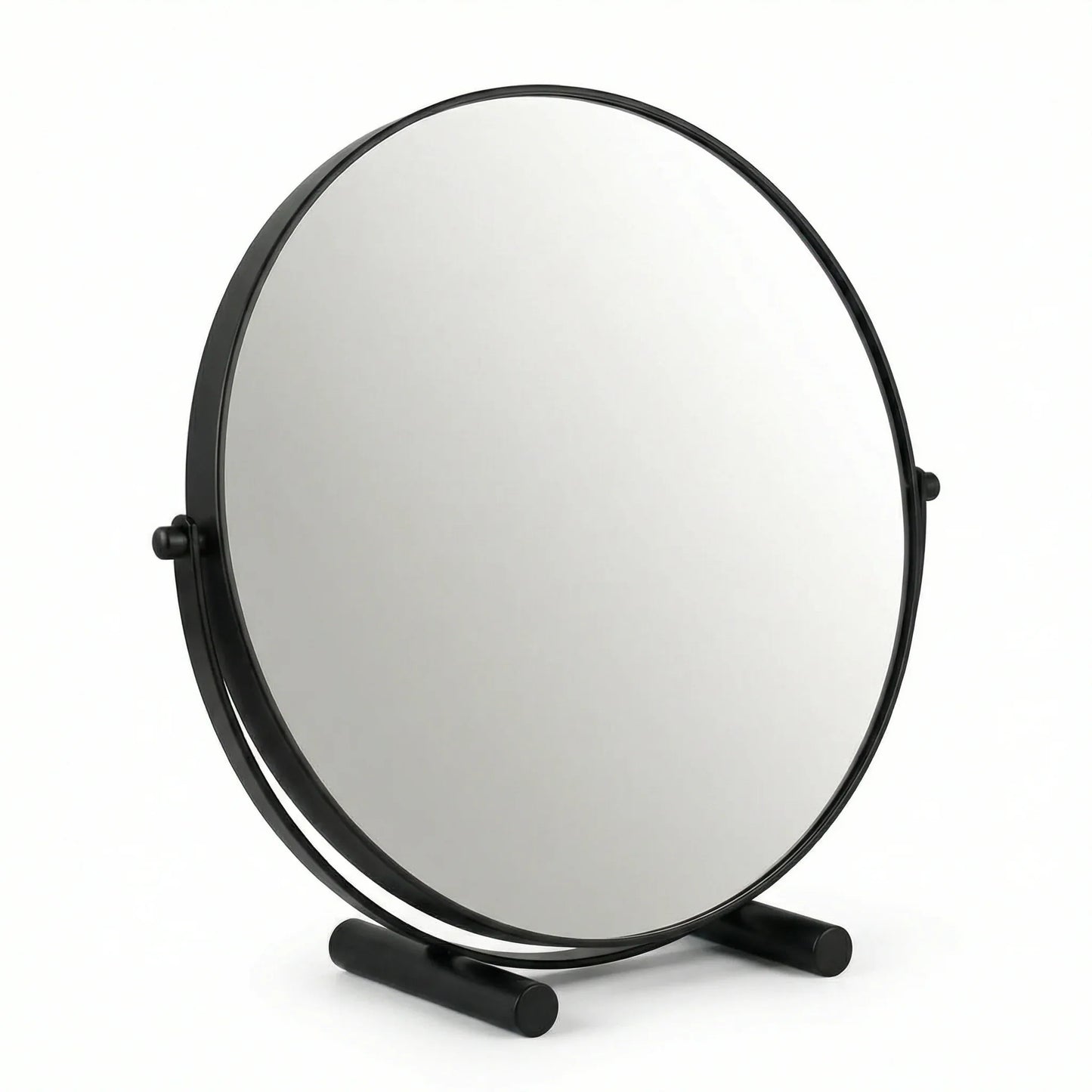Minimalist Black Round Studio Table Mirror