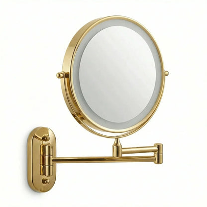 Lumio Gold LED Retractable Vanity Mirror