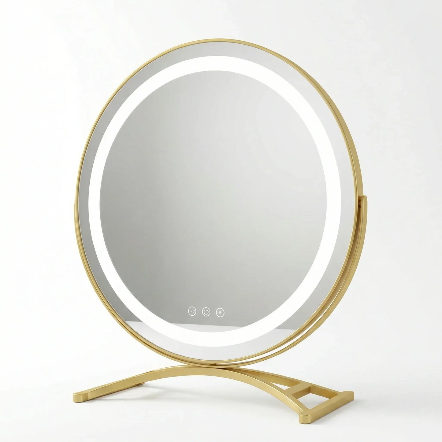 LumaGlow Luxury Gold LED Mirror