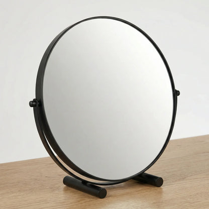 Minimalist Black Round Studio Table Mirror