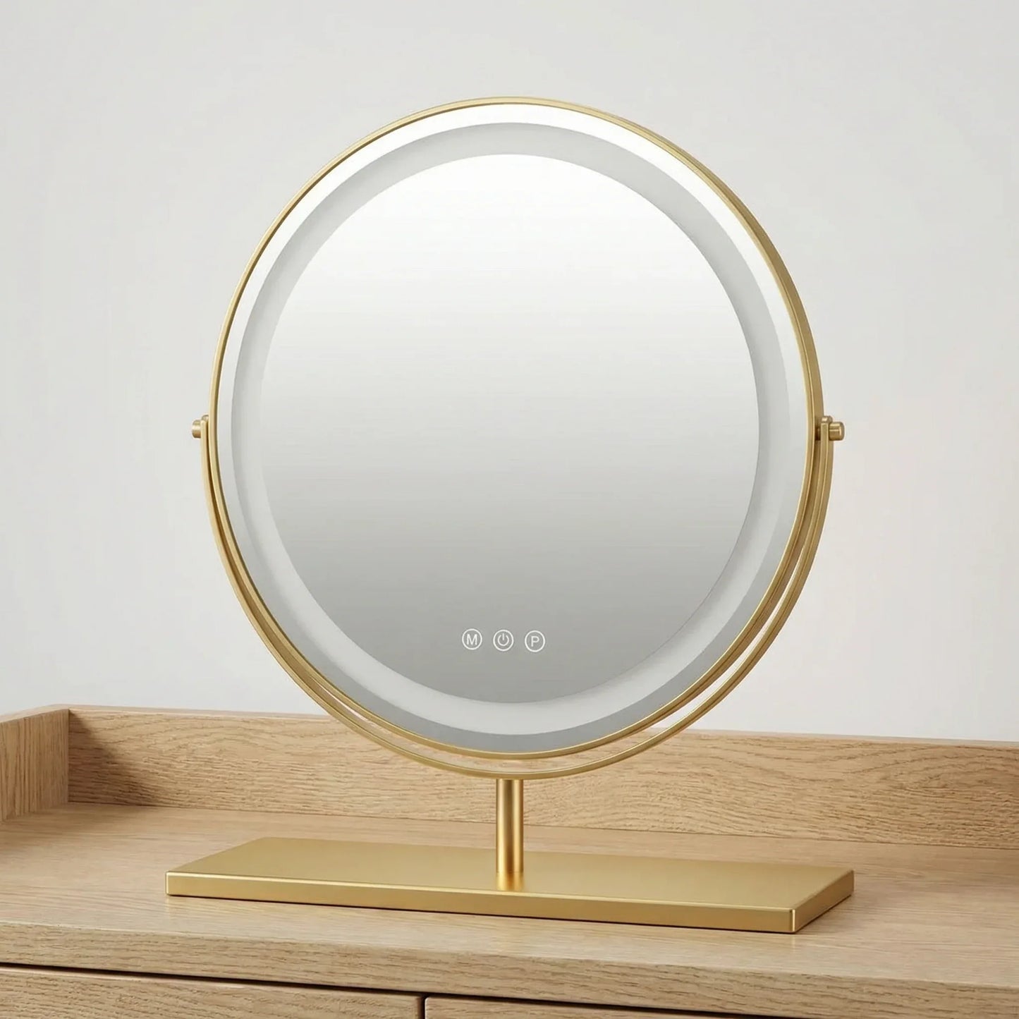 Luxury Circular Gold LED Vanity Mirror
