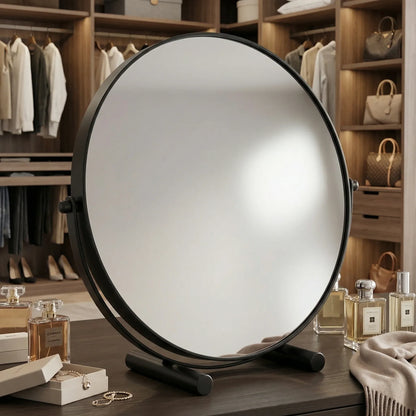 Minimalist Black Round Studio Table Mirror
