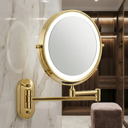 Lumio Gold LED Retractable Vanity Mirror