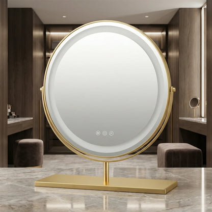 Luxury Circular Gold LED Vanity Mirror