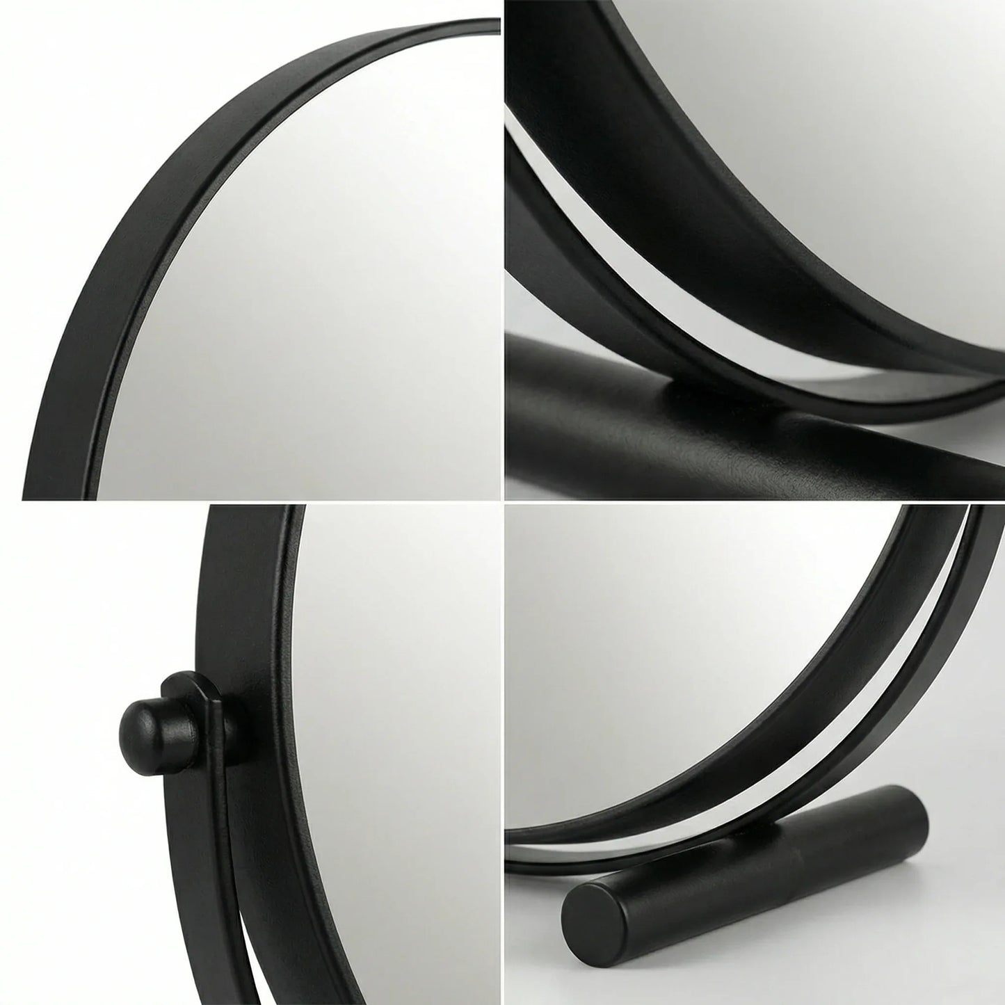 Minimalist Black Round Studio Table Mirror