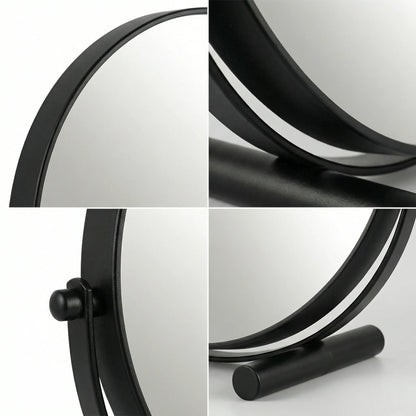 Minimalist Black Round Studio Table Mirror