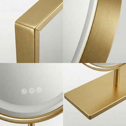 Luxury Circular Gold LED Vanity Mirror
