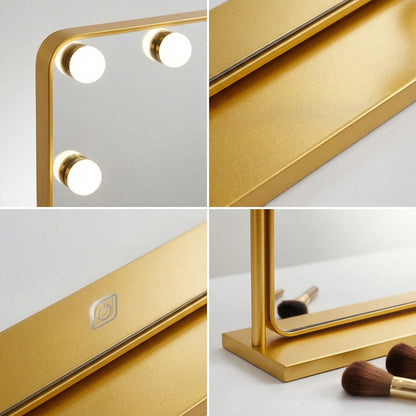 Elegant Gold Hollywood LED Makeup Mirror