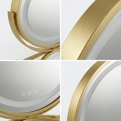 LumaGlow Luxury Gold LED Mirror