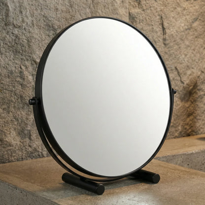 Minimalist Black Round Studio Table Mirror