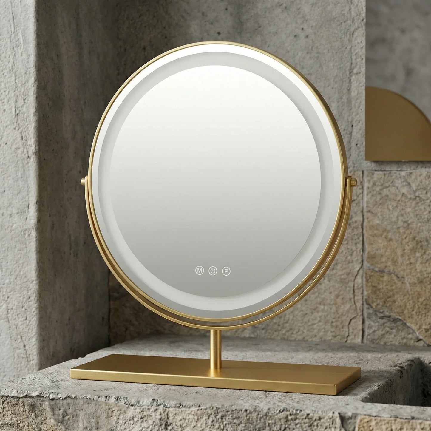Luxury Circular Gold LED Vanity Mirror