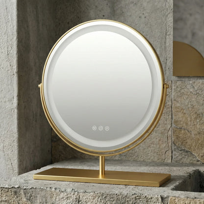Luxury Circular Gold LED Vanity Mirror