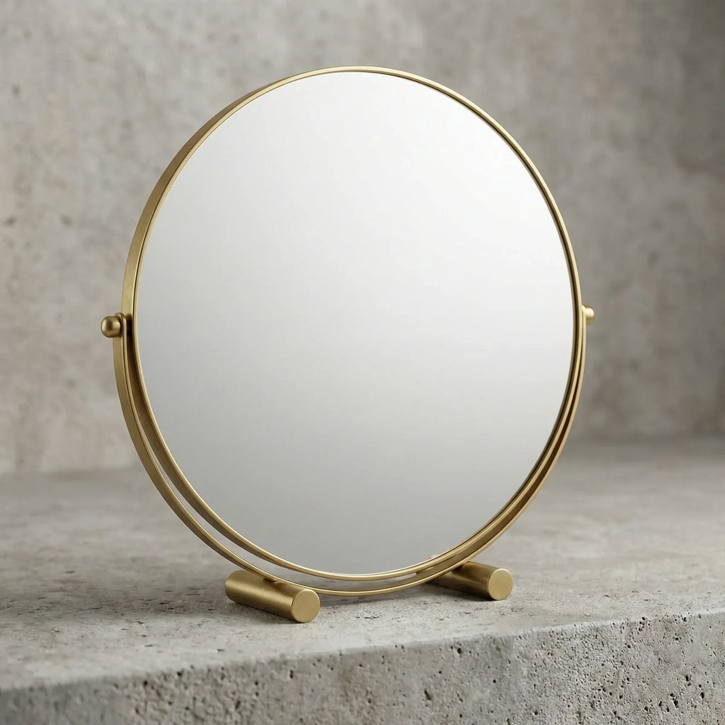 Elegant Gold Rotating Tabletop Vanity Mirror