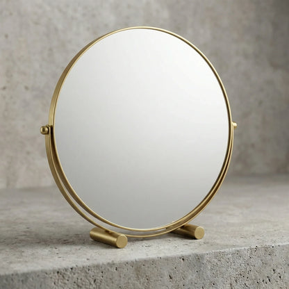 Elegant Gold Rotating Tabletop Vanity Mirror
