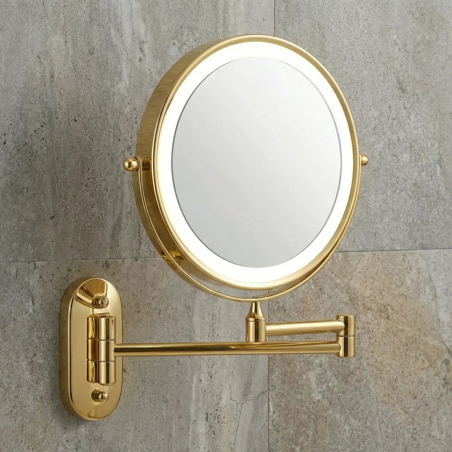 Lumio Gold LED Retractable Vanity Mirror