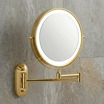 Lumio Gold LED Retractable Vanity Mirror