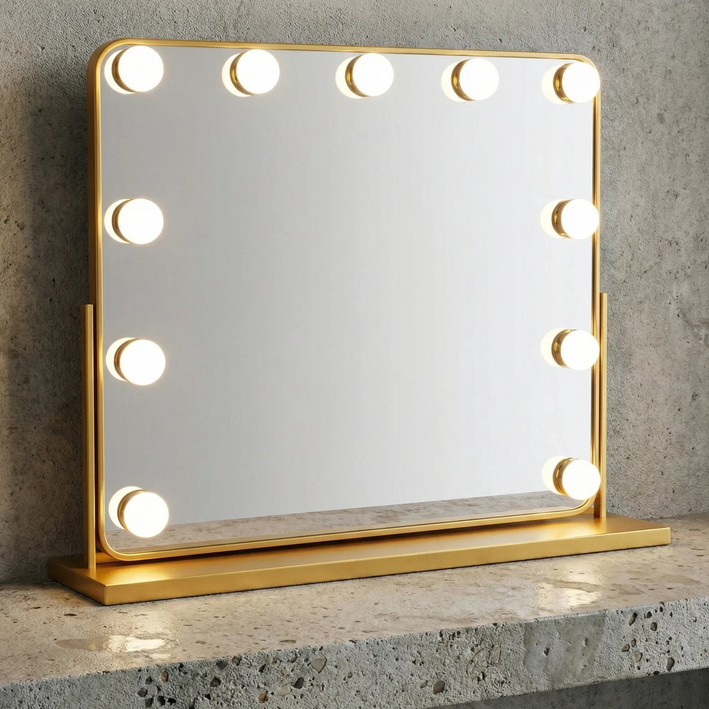 Elegant Gold Hollywood LED Makeup Mirror