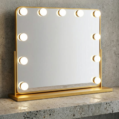 Elegant Gold Hollywood LED Makeup Mirror