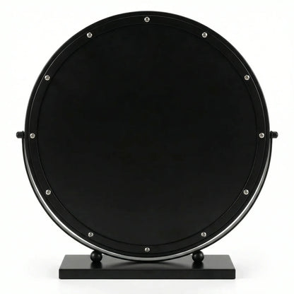Sophisticated Matte Black Circular Tabletop Mirror